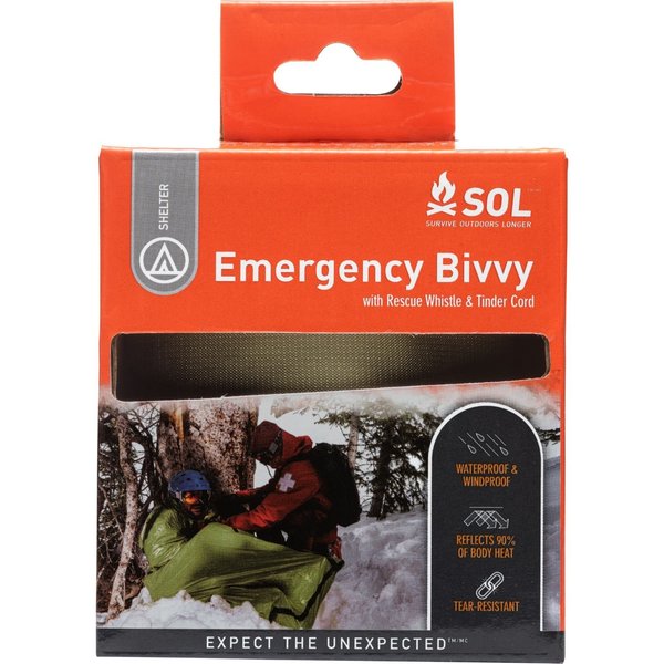 Sol Emergency Bivvy with Rescue Whistle OD Green 0140-1140